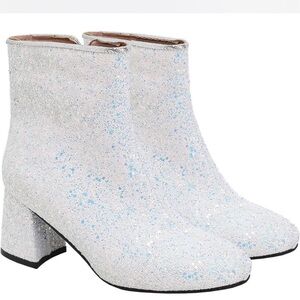 White Iridescent Booties